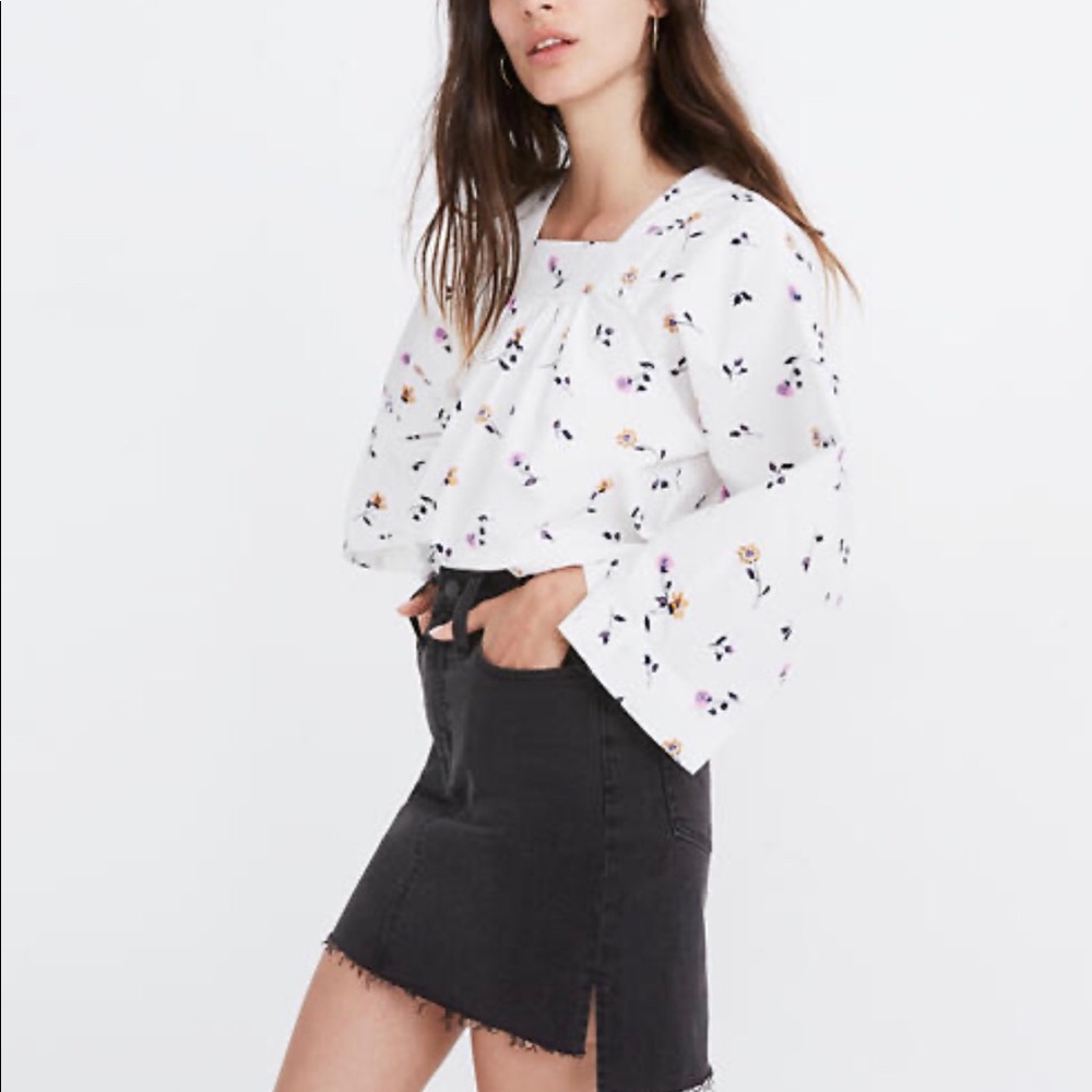 Madewell denim mini skirt
